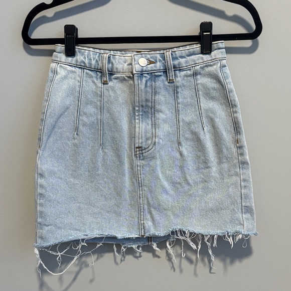 Showpo. Dresses & Skirts - Showpo Light Denim Frayed Mini Skirt
